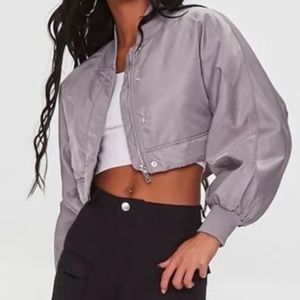 NWOT Forever21 Cropped Bomber Jacket